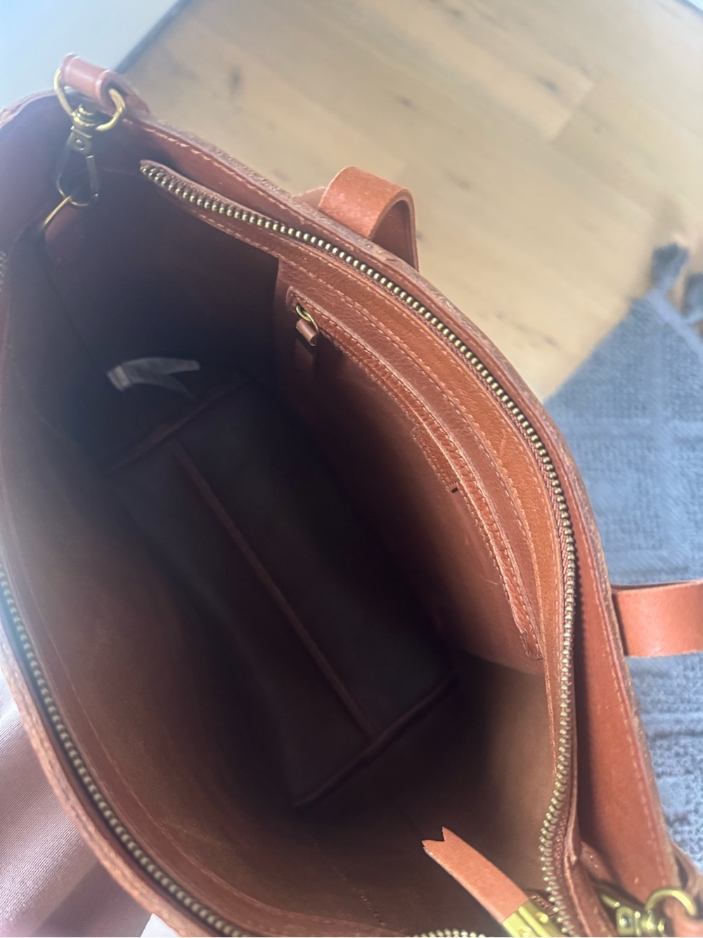 Madewell Brown Leather Tote with Adjustable Strap - Picture 4 of 6